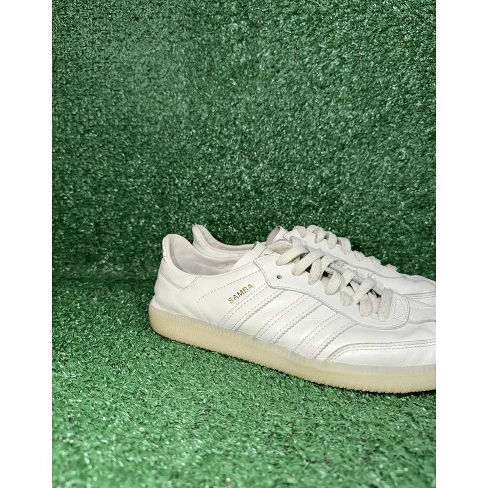 Adidas Samba Womens 8.5 Mens 7 White Leather Casual Shoe Comfort Walking Sneaker - Picture 3 of 15